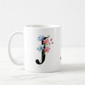 Monogramme initial floral J Mug (Gauche)