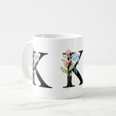 Monogramme initial floral K Mug (Devant gauche)
