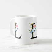 Monogramme initial floral L Mug (Devant gauche)