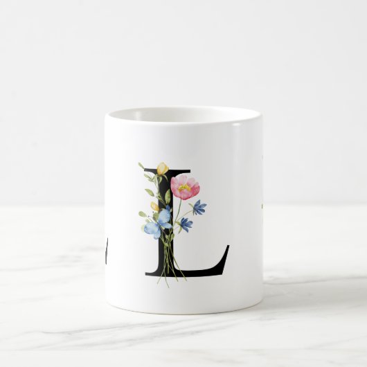 Monogramme initial floral L Mug (Centre)