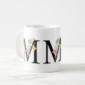 Monogramme initial floral M Mug (Devant gauche)
