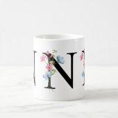 Monogramme initial floral N Mug (Centre)
