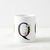 Monogramme initial floral Q Mug (Centre)