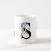 Monogramme initial floral S Mug (Centre)