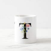 Monogramme initial floral T Mug (Centre)