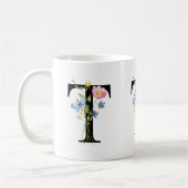 Monogramme initial floral T Mug (Gauche)