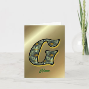Monogramme Initial G Fleurs Art Personnalisé