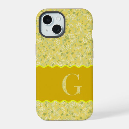 MONOGRAMME INITIAL G JAUNE PETITES FLEURS (Verso)