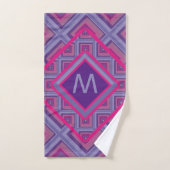 Monogramme initial Geo violet rose diamant Motif (Serviette à main)