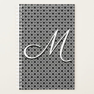 Monogramme initial géométrique noir et blanc