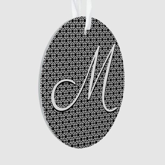 Monogramme initial géométrique noir et blanc (devant)