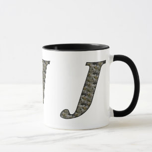 Monogramme Initial J Hydrangea Floral Mug