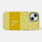 MONOGRAMME INITIAL K JAUNE PETITES FLEURS (Verso Horizontal)