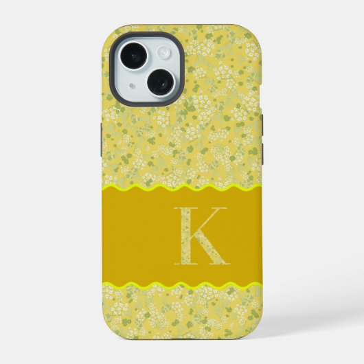 MONOGRAMME INITIAL K JAUNE PETITES FLEURS (Verso)