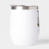 Monogramme Initial M Bleu Floral Aquarelle Cadeau (Droite)