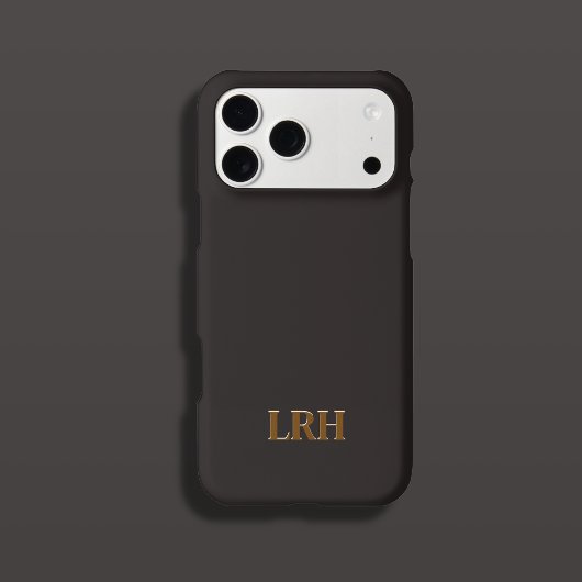 Monogramme Initial Minimaliste Chocolat Miel