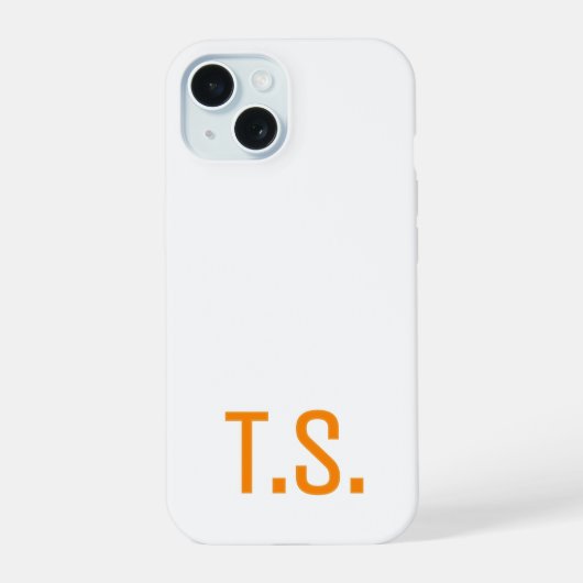 Monogramme Initial Minimaliste Moderne Orange (Verso)