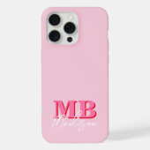 Monogramme Initial Minimaliste Moderne Rose (Verso)