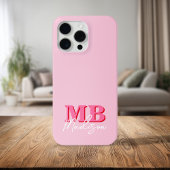 Monogramme Initial Minimaliste Moderne Rose