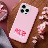 Monogramme Initial Minimaliste Moderne Rose
