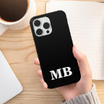 Monogramme initial minimaliste noir moderne<br><div class="desc">Noir Minimaliste Moderne Monogramme Téléphone Case. Créez votre propre coque iphone personnalisé avec un nom initial personnalisé.</div>