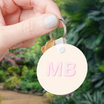 Monogramme initial moderne simple<br><div class="desc">Porte - clé Monogramme initial simple et moderne. Créez votre propre porte - clé personnalisé avec un nom initial personnalisé.</div>