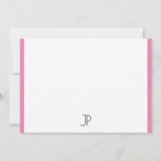 Monogramme Initial Moderne Simple Modèle rose blan (Dos)