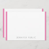 Monogramme Initial Moderne Simple Modèle rose blan (Devant / Derrière)