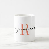 Monogramme Initial, mon monde, Mug de café classiq (Centre)