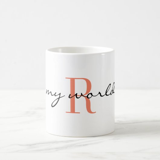 Monogramme Initial, mon monde, Mug de café classiq (Centre)