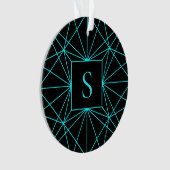 Monogramme Initial | Motif Géométrique Turquoise (devant)