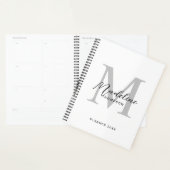 Monogramme initial noir moderne Gris blanc (Devant avec enveloppe)