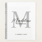 Monogramme initial noir moderne Gris blanc (Devant)