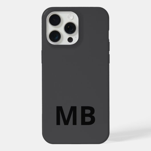 Monogramme initial noir moderne simple (Verso)