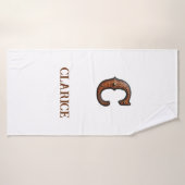 Monogramme Initial Occidental en Cuir Travailé C (Serviette de bain)