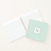 Monogramme Initial Pastel Green Damask Carnet (Intérieur)