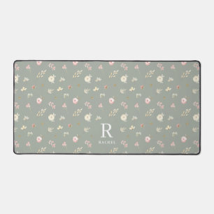 Monogramme Initial Personnalisé Fleur Douce Sauge