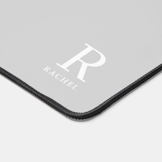 Monogramme Initial Personnalisé Gris Neutre Modern (Coin)