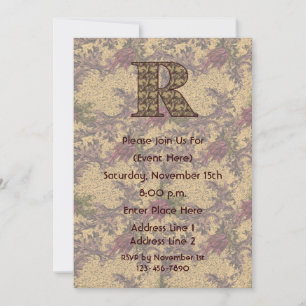 Monogramme initial R Élégant Invitation floral