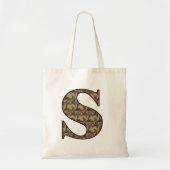 Monogramme Initial S Élégant Sac fourre-tout Flora (Devant)