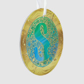 Monogramme Initial S Noël - Or, Turquoise & Bleu (devant)