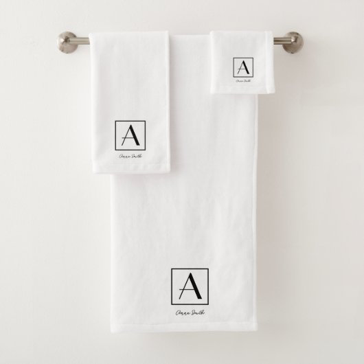 Monogramme Initial Script Noir et Blanc Profession (En situation)