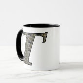 Monogramme initial T Hydrangea floral Mug (Devant gauche)