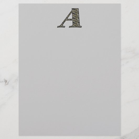 Monogramme Initial Une Hydrangée Flore Papier à le (Devant)