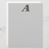 Monogramme Initial Une Hydrangée Flore Papier à le (Devant / Derrière)