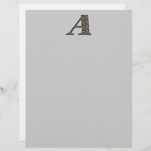 Monogramme Initial Une Hydrangée Flore Papier à le (Devant / Derrière)