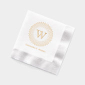 Monogramme initial unique cadre pointillé rond #3C (Gauche)