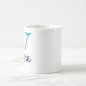 Monogramme initial V Rainbow Star design Café Mug (Centre)