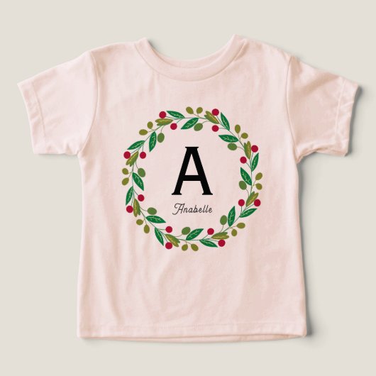 Monogramme initial - Verre de Noël rose (Design Recto)