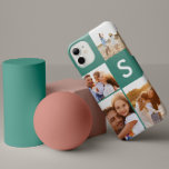 Monogramme initial vert brillant<br><div class="desc">Un collage photo moderne vert clair design initial monogramme. Un design moderne multi photo design. Modifiez la couleur pour la customiser. Partie d'une collection.</div>